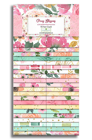 Wilmington Pre-cut 40 Piece 2 1/2" Strips 840-887-840 - Peony Blossoms