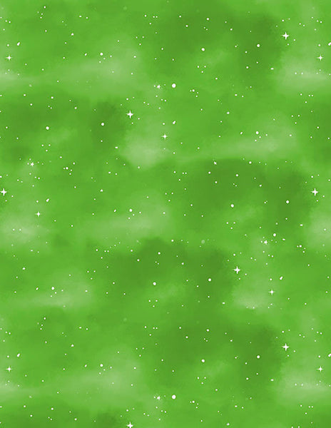 Wilmington Spooky Tails 33936 717 Green Sky & Stars By The Yard