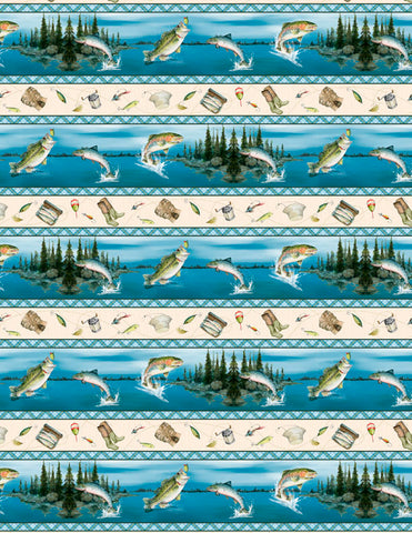 Wilmington Reeled In 21769 427 Multi Repeating Stripe By The Yard