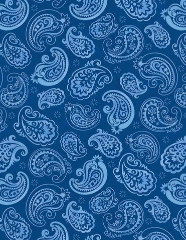 Wilmington Blissful Blues 49354 444 Navy Paisley Toss By The Yard