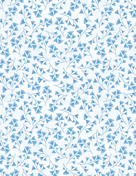 Wilmington Blissful Blues 49355 144 White Ferns All Over 1.5 YARDS