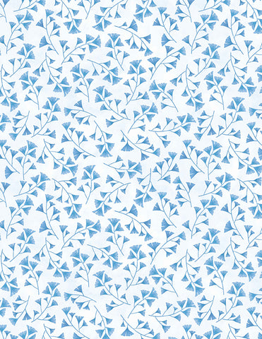 Wilmington Blissful Blues 49355 144 White Ferns All Over 1.5 YARDS