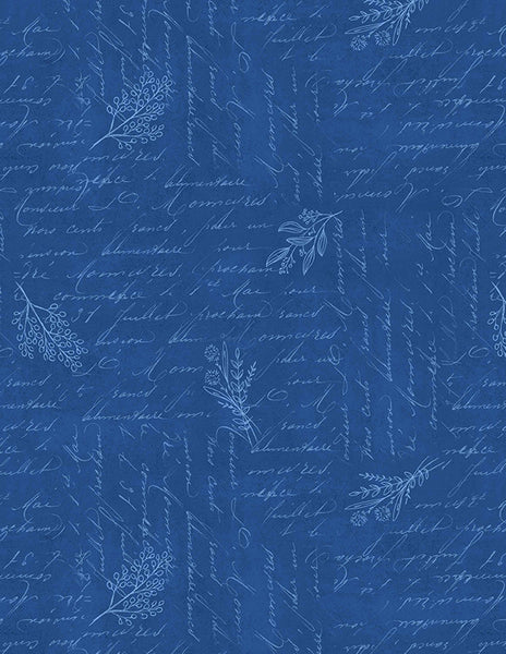 Wilmington Blissful Blues 49357 444 Navy Script Texture By The Yard