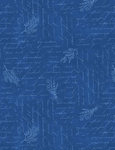 Wilmington Blissful Blues 49357 444 Navy Script Texture By The Yard