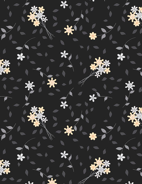 Wilmington Cottage Reverie 48553 929 Black Bouquet Toss By The Yard