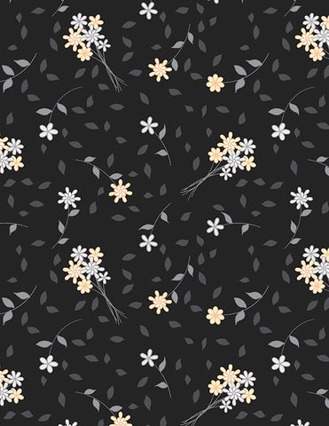 Wilmington Cottage Reverie 48553 929 Black Bouquet Toss By The Yard