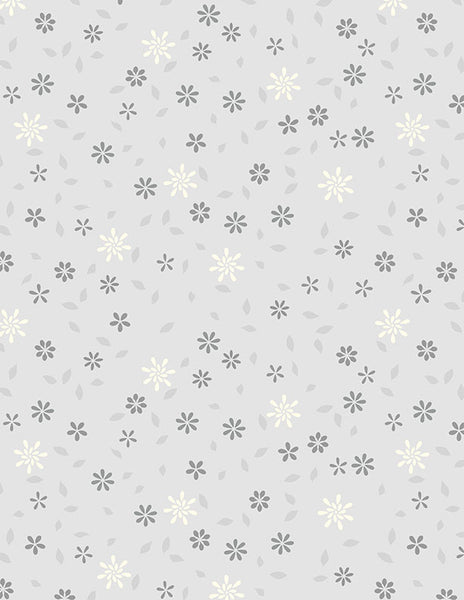 Wilmington Cottage Reverie 48554 919 Light Gray Flowers & Petals By The Yard