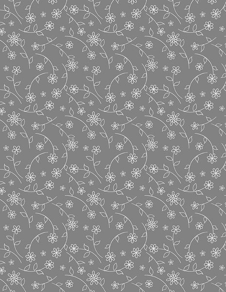 Wilmington Cottage Reverie 48555 991 Gray Small Floral Toss By The Yard