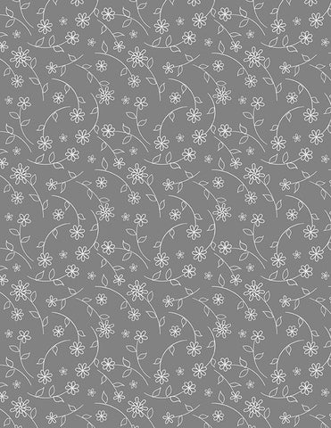 Wilmington Cottage Reverie 48555 991 Gray Small Floral Toss By The Yard