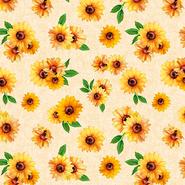 Wilmington Sunshine Whispers 28655 257 Cream Sunflower Bunches By The Yard