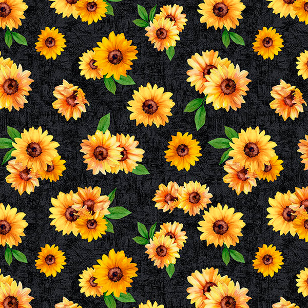 Wilmington Sunshine Whispers 28655 957 Black Sunflower Bunches By The Yard