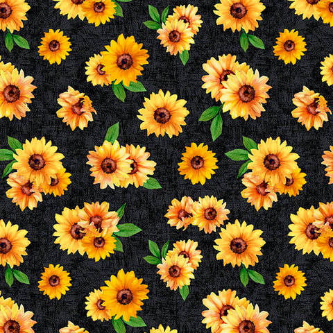 Wilmington Sunshine Whispers 28655 957 Black Sunflower Bunches By The Yard
