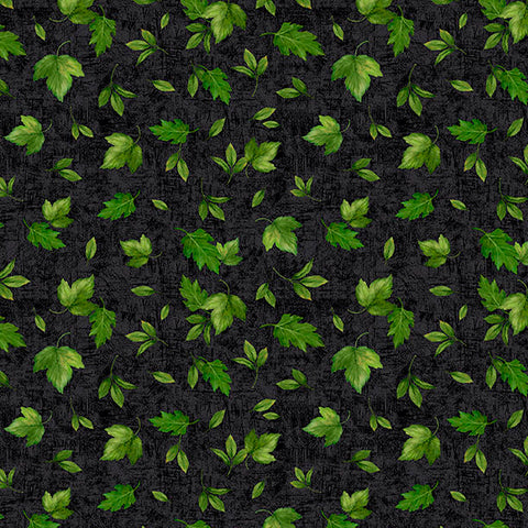 Wilmington Sunshine Whispers 28657 977 Black Leaves Toss By The Yard