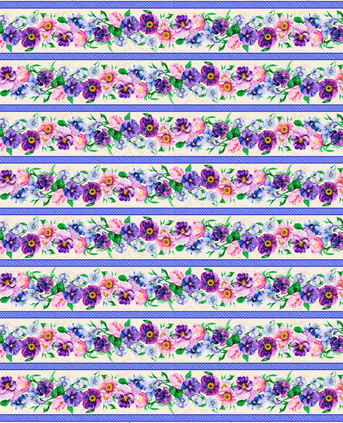 Wilmington Pansy Fields 28661 263 Multi Repeating Stripe By The Yard