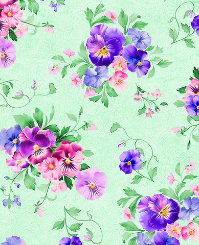 Wilmington Pansy Fields 28663 773 Green Bouquets By The Yard