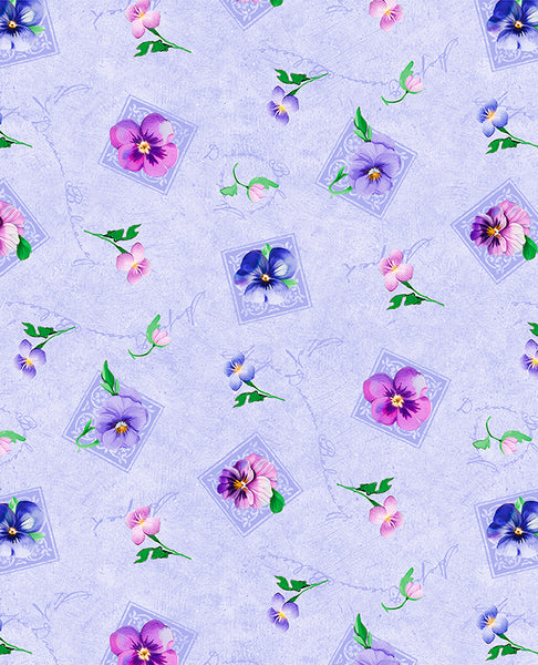 Wilmington Pansy Fields 28664 637 Purple Small Florals By The Yard