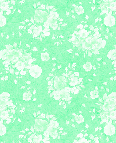 Wilmington Pansy Fields 28666 717 Green Floral Silhouettes By The Yard
