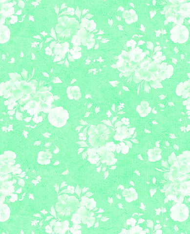 Wilmington Pansy Fields 28666 717 Green Floral Silhouettes By The Yard