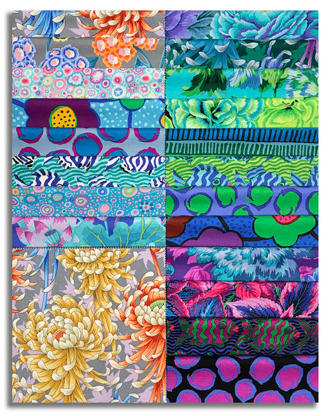Free Spirit Kaffe Fassett Pre-Cut 40 Piece 10" Squares Layer Cake - August 2025 Cool