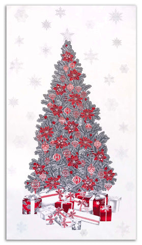 Jordan Fabrics metallische Weihnachtsblüte 10007p 5 Lametta-Weihnachtsbaum 23" Panel pro Panel (nicht ausschließlich Meterware)