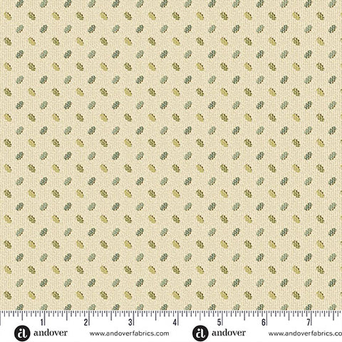 Andover Laundry Line 10098 G Cream Green Planting By The Yard