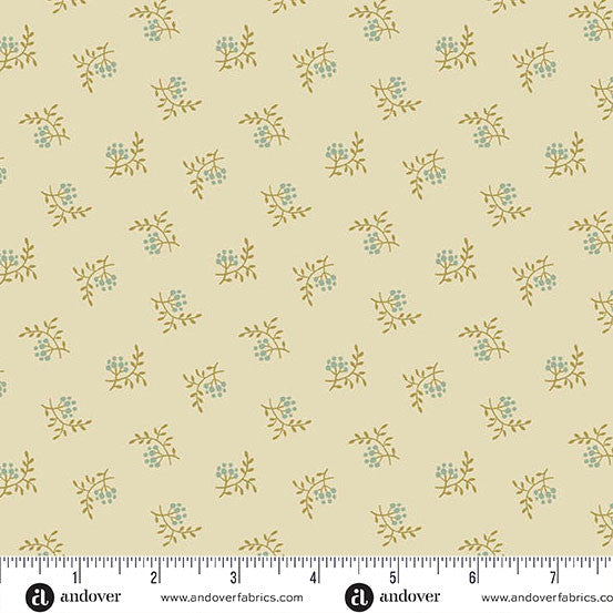 Andover Laundry Line 10101 B Cream Blueberry By The Yard