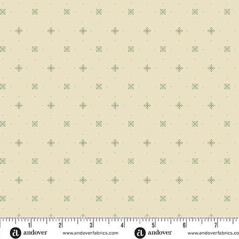 Andover Laundry Line 10102 B Cream Blue Starshine By The Yard