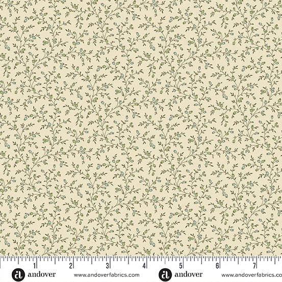 Andover Laundry Line 10103 B Cream Blue Brambleberry By The Yard