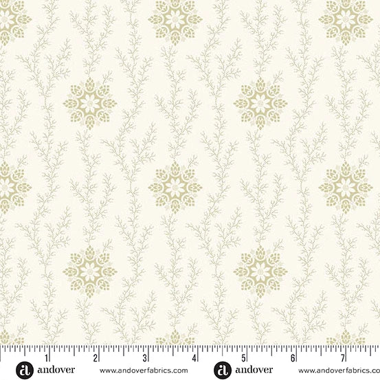 Andover Snow Flurry 10303 L Cream Linen & Lace By The Yard