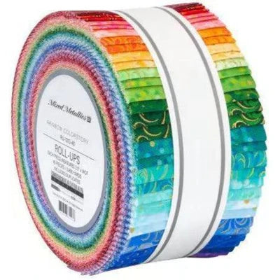 Kaufman Pre-Cut 40 Piece 2 1/2" Strips Roll Up 1313 40 - Mixed Metallics
