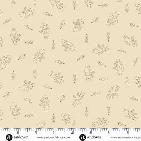 Andover Snow Flurry 10316 N Cream Snowman By The Yard