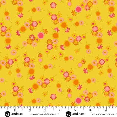 Andover Jinny 10330 Y Sunshine Daisy Chain By The Yard