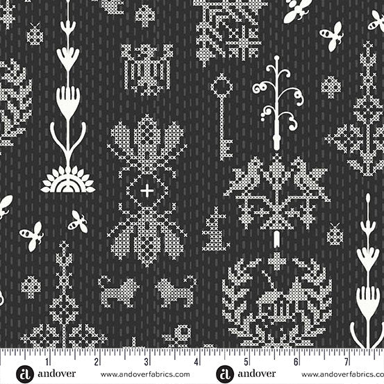 Andover Jinny 10334 K Panda Redwork By The Yard