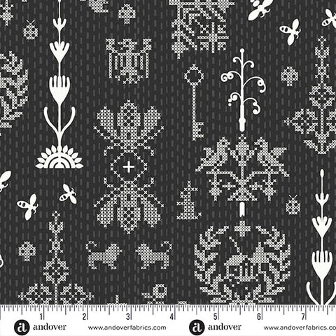 Andover Jinny 10334 K Panda Redwork By The Yard