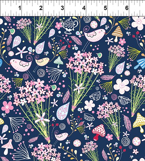 In The Beginning Alice 10AL 1 Blue Bouquets By The Yard