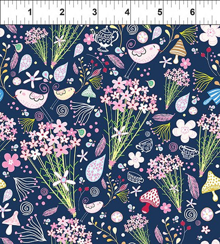 In The Beginning Alice 10AL 1 Blue Bouquets By The Yard