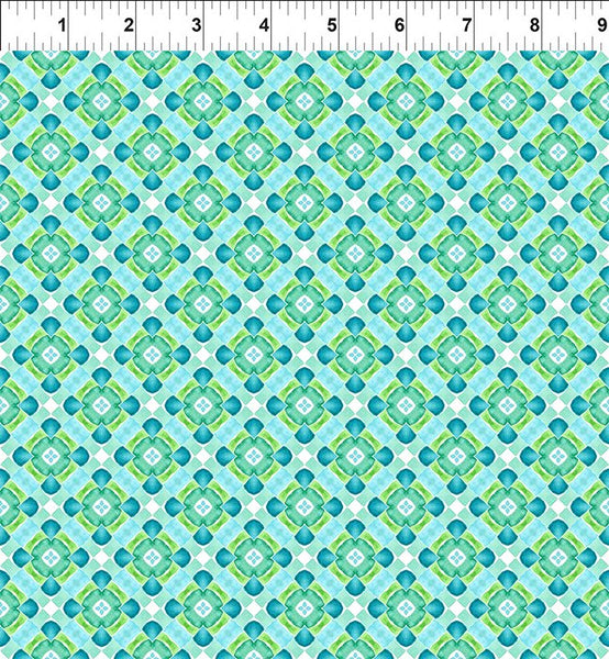 In The Beginning Dragon Friends 10DF 1 Teal Geo 5 By The Yard