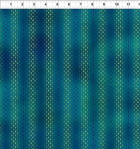 In The Beginning La Luna 10LL 1 Teal Ombre Stripe By The Yard
