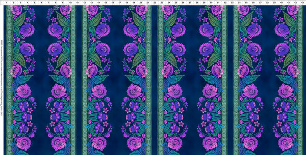 In The Beginning Vivid/Sewposium 25 10VIV 4 Blue Small Border By The Yard