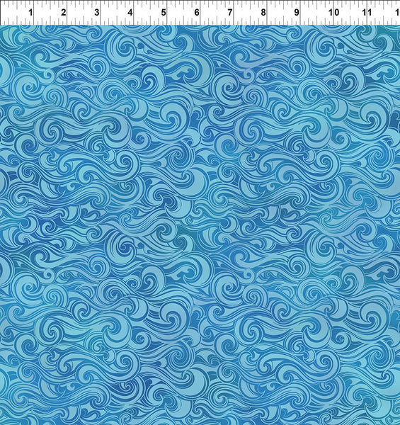 In The Beginning Wonders Of The Ocean 10WO 1 Blue Waves By The Yard
