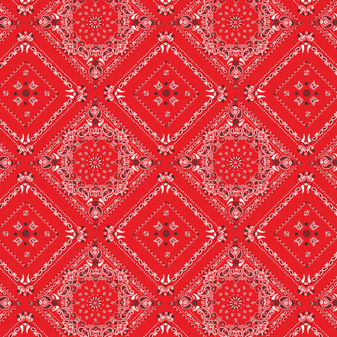 Henry Glass & Co. Grill & Chill 1211 88 Bandana Red By The Yard