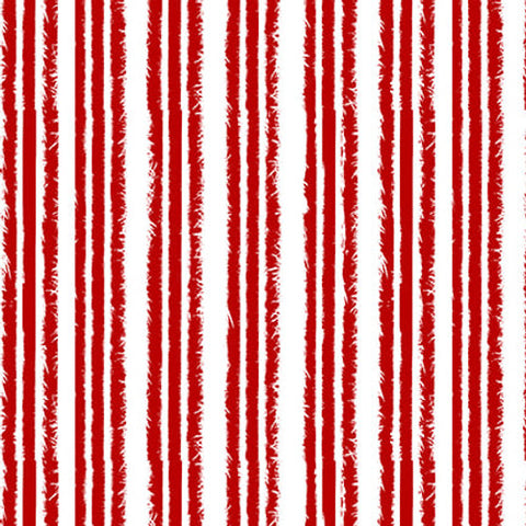 Henry Glass & Co. Snow Crew 1291 08 Red/White Fuzzy Stripe By The Yard