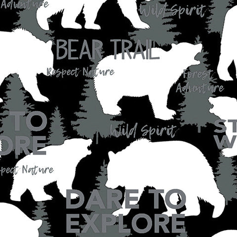 Benartex Great Outdoors 12936 12 Black Bear Country By The Yard