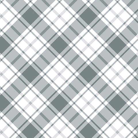 Benartex Great Outdoors 12939 13 White/Gray Comfort Plaid By The Yard