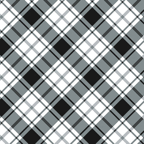 Benartex Great Outdoors 12939 90 White/Black Comfort Plaid By The Yard
