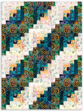 Kaufman Artisan Batik vorgeschnittenes 12-Block-Blockhaus-Steppdeckenset – Retro-Regenbogen