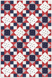 Andover Pre-Cut 12 Block King's Crown Quilt Kit - Salute