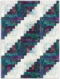 Northcott Pre-Cut 12 Block Log Cabin Quilt Kit - Digital Print - Midas Touch - Plum/Teal