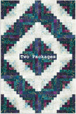 Northcott Pre-Cut 12 Block Log Cabin Quilt Kit - Digital Print - Midas Touch - Plum/Teal