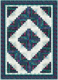 Northcott Pre-Cut 12 Block Log Cabin Quilt Kit - Digital Print - Midas Touch - Plum/Teal